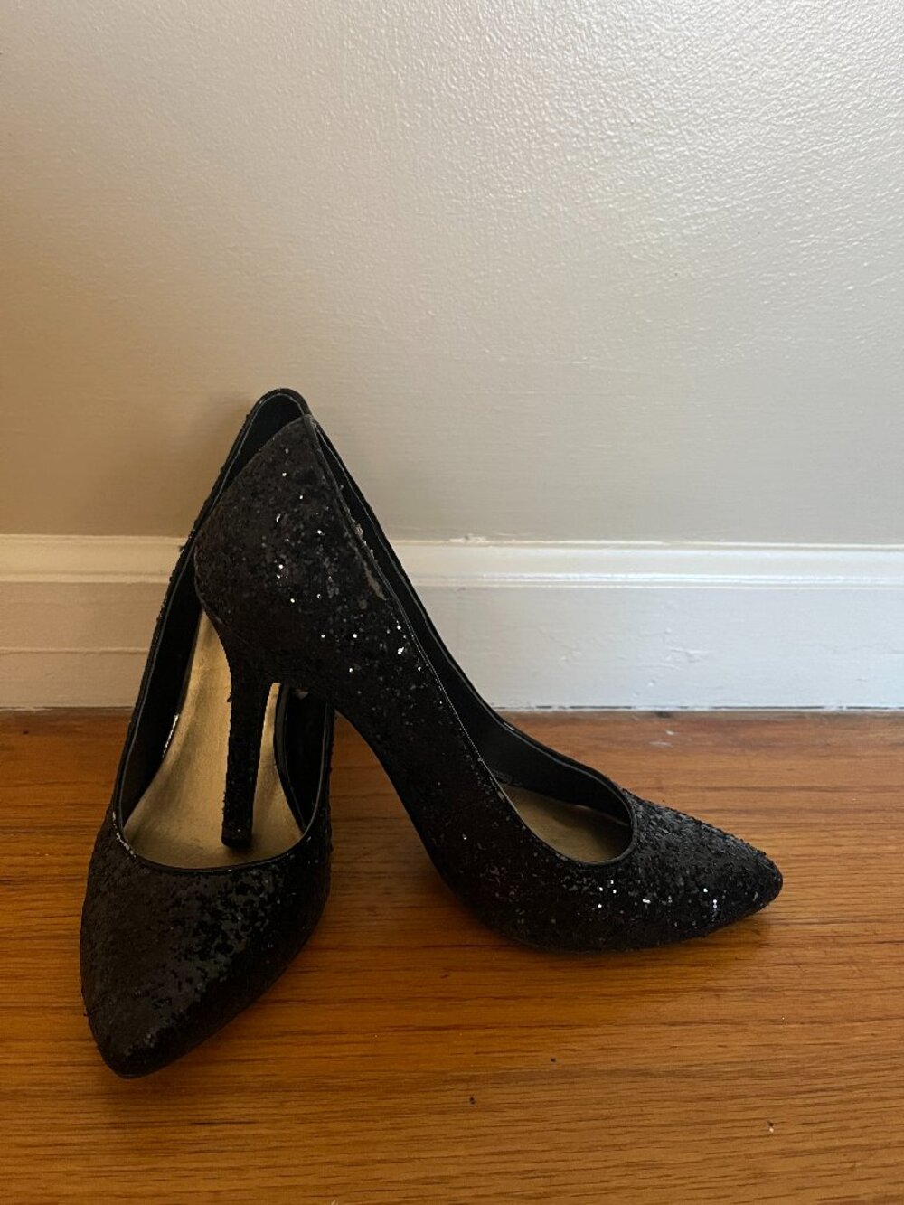 Black Sparkly High Heels Size 8